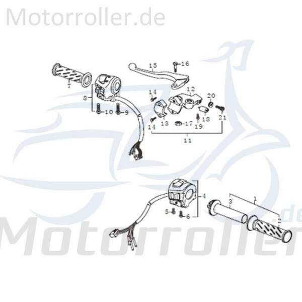 Rex Enduro 125 DD Haltegriff links 125ccm 4Takt 91348 Motorroller.de Handgriff Lenkergriff Griffgummi Lenker-Griff Hand-Griff Griff-Gummi Halte-Griff