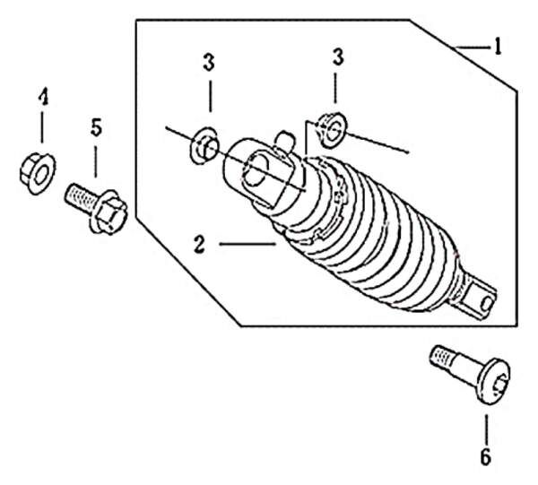 Kreidler Supermoto 50 DD Federbein hinten 733208 Motorroller.de Stoßdämpfer Aufhängung Hinterrad Federung Motorrad