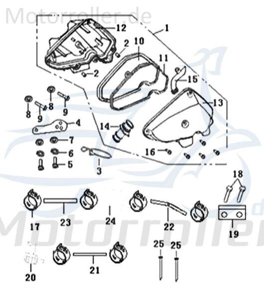 Keeway Easy 50 Luftfilterkasten 50ccm 2Takt KW-1127373 Motorroller.de Luft-Filter Luftfiltergehäuse Luftfiltermatte Luftfilter-Kasten komplett Scooter