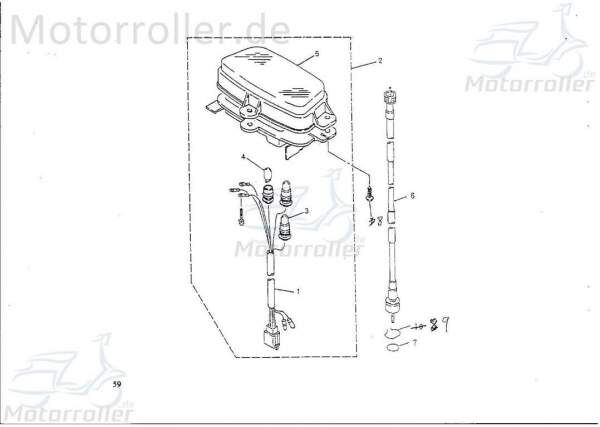 Klammerhalterung Tachowelle Rex Roller 78708 Motorroller.de Befestigung Halter Halteklammer