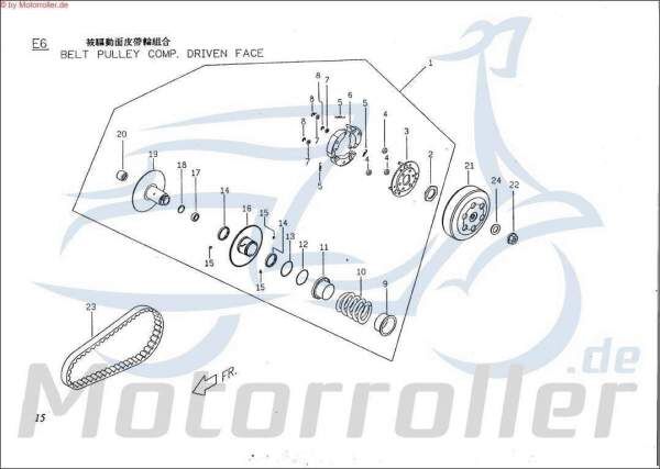 PGO Unterlegscheibe 6mm TR3 50 Mofa Distanzscheibe U-Scheibe 92140600008 Motorroller.de Distanzhalter Washer Beilagscheibe Ausgleichsscheibe Service