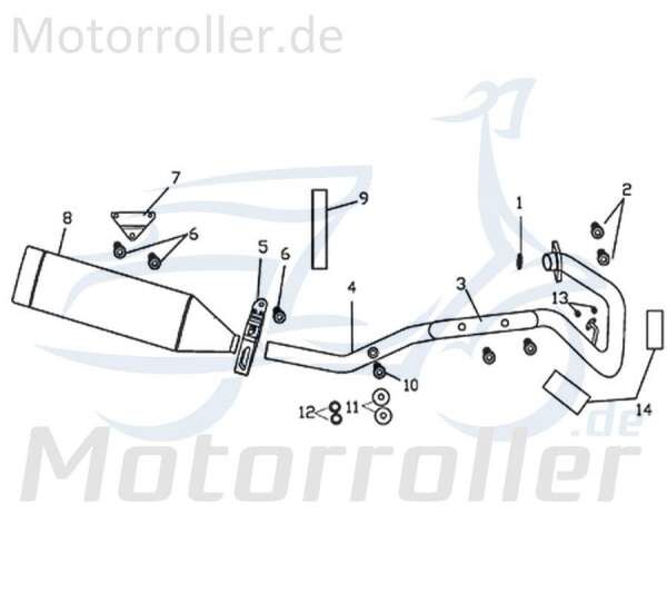 Rex Supermoto 125 DD Schalldämpfer 125ccm 4Takt 730718 Motorroller.de Auspuffanlage Endtopf Auspuff-Anlage Auspufftopf Schall-Dämpfer Auspuff-Topf