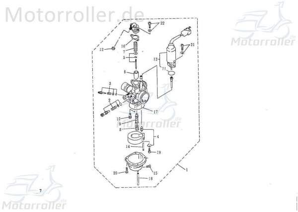 Vergaserdüse Hauptdüse Größe 70 M6 offen Mikuni Vergaser VM16-2Tak 31230412-24