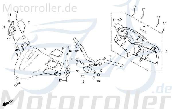 Daelim Otello 125 Lenker Lenkung 125ccm 4Takt 53100-SA1-RB00 Motorroller.de Lenkstange Lenkwelle Lenk-Stange Zweiradlenker Rollerlenker Scooter