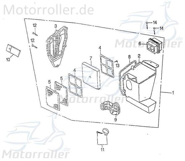 SMC Chopper 125 Dichtung Luftfiltergehäusedeckel 125ccm 4Takt 13452-CHP-00 Motorroller.de Abdichtung Luftfiltergehäusedeckeldichtung 125ccm-4Takt