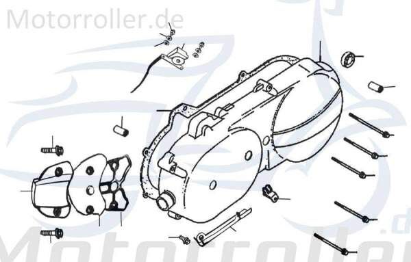 Motorgehäusedeckel silber Rex Stratos Montana 50ccm 2Takt Motorroller.de Motordeckel Kurbelgehäusedeckel 50ccm-2Takt Scooter Drive Sport 50 Ersatzteil