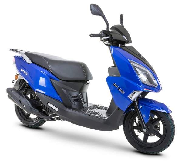 Motorroller Fighter 125 GP-RZ blau Euro 5 Scooter Leichtkraftrad 125ccm 4 Takt