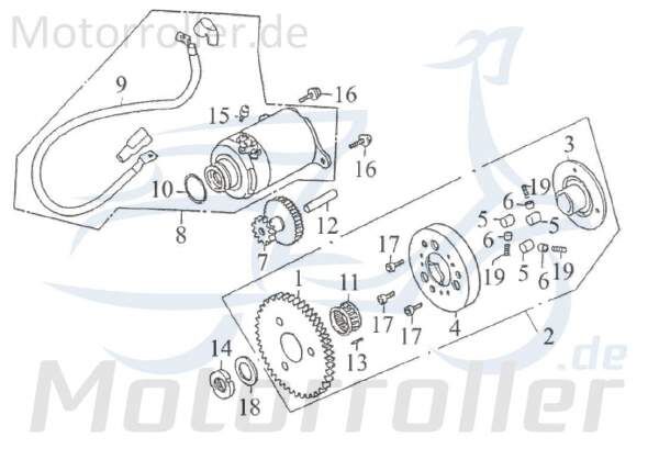 Sechskantschraube Rex Rexy 125 Halter Halterung Scooter 79445 Motorroller.de Befestigung Flachkopfschraube Sechskant-Schraube Bundschraube Moped