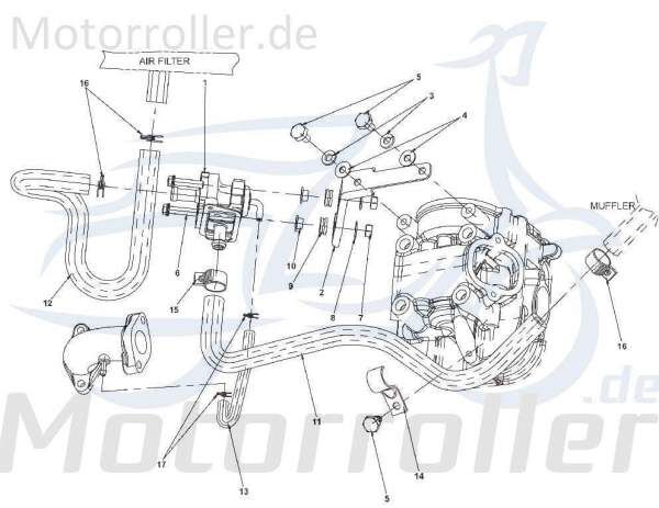 Schelle 125ccm 4Takt Kreidler STAR Deluxe 4S 125 C-4712520 Motorroller.de Klemme Schlauchklemme Spannring clip Klemmschelle Schlauchbinder Scooter