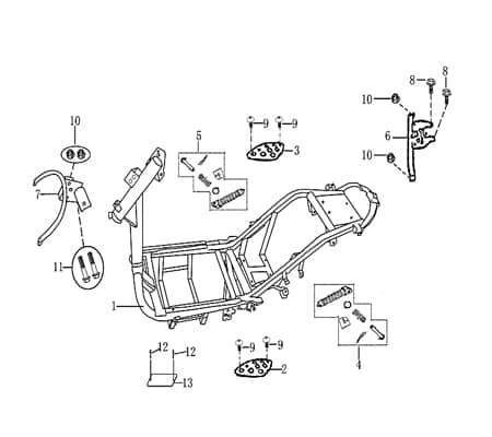 Rex E-Rex Rahmen Gestell Metallrahmen 50ccm elektro 702463 Motorroller.de Fahrgestell Rahmenteil Grundgerüst Fahrzeugrahmen Fahrzeuggestell Ersatzteil