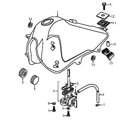 Benzinhahndichtung Kraftstofftank Motorrad 89491