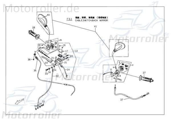 PGO Handbremszylinder vorn G-Max 125 Roller M24030000001 Motorroller.de G-Max 50 Naked Mokick Ersatzteil Service Inpektion Direktimport