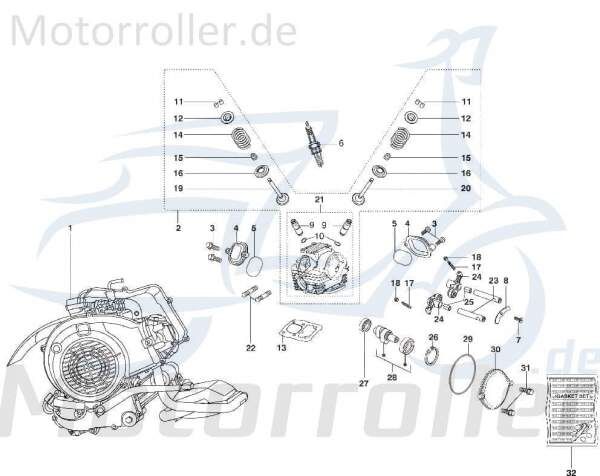 Kreidler STAR Deluxe 4S 125 Einlassventil 125ccm 4Takt 720003 Motorroller.de 125ccm-4Takt Scooter LML Ersatzteil Service Inpektion Direktimport