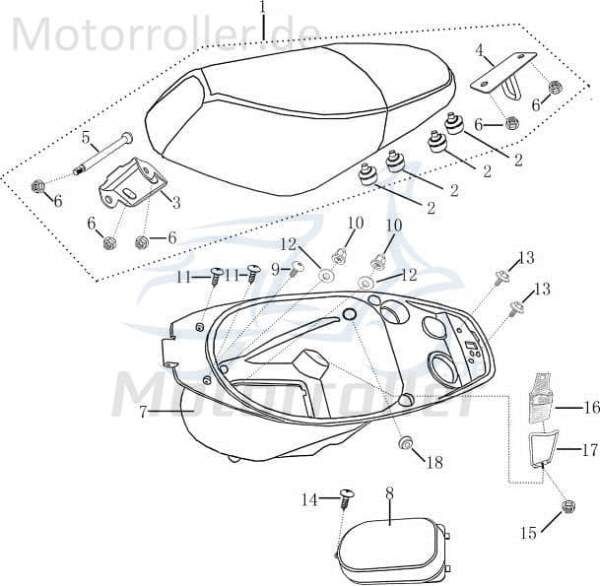 Kabeldurchführung Sitzbank Motorroller Rex 702864