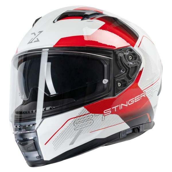 Helm "SX-82.03/R1" Integralhelm weiß-rot Gr. 61/62/XL Motorradhelm Rollerhelm Scooterhelm Schutzhelm Sturzhelm