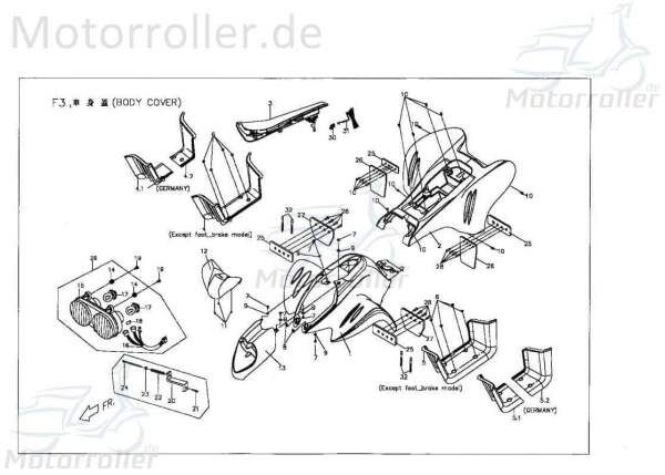 Lenkerverkleidung dunkel schwarz (65) X0613000650