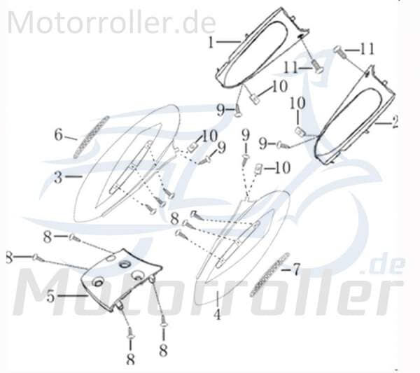 Kreidler Hiker 2.0 Electro Heckverkleidung links weiß 706408 Motorroller.de Seitenteil Seitenverkleidung Seitenabdeckung Heckabdeckung Elektroroller