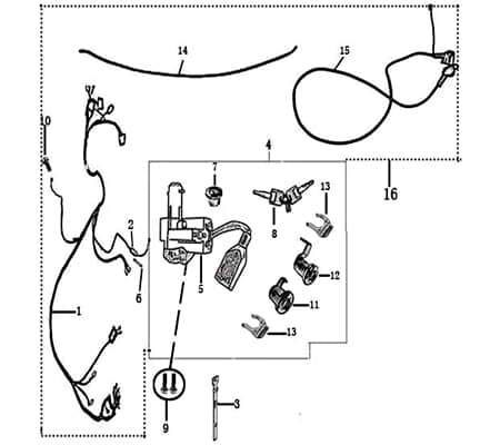 Schlosssatz Tank-Verschluss Tank-Deckel Schloss-Set 707175 Motorroller.de Tankverschluss Zünd-Schloss Schlossgarnitur Zündschlosssatz Schlössersatz