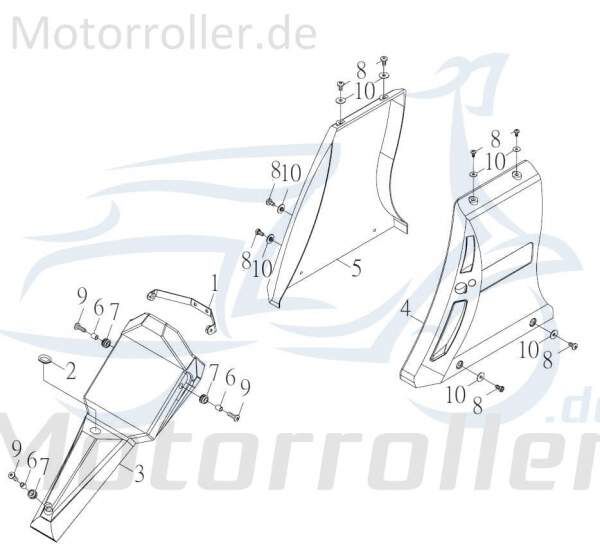 Kreidler F-Kart 170 Heckverkleidung 100ccm 4Takt 51173-FKO-0007 Motorroller.de Seitenteil Seitenverkleidung Seitenabdeckung Heckabdeckung links