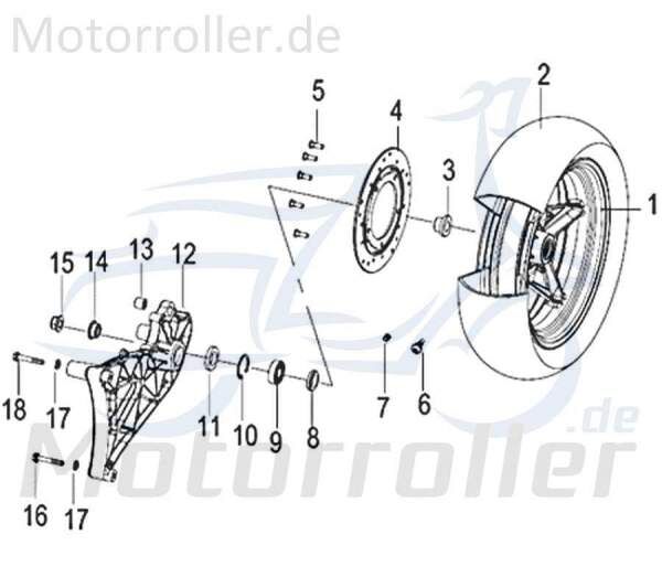 Kreidler Insignio 125 250 DD 2.0 Felge hinten schwarz 750287 Hinterradfelge Motorroller Scooter Original Ersatzteil