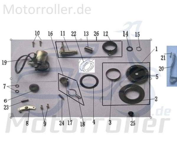 ZNEN Kickstarterritzel Scooter Roller 28231-EQ5B-9000 Motorroller.de Kickstarter-Ritzel Kickstarter-Mitnehmer Kickstarterantriebsrad 50ccm-2Takt