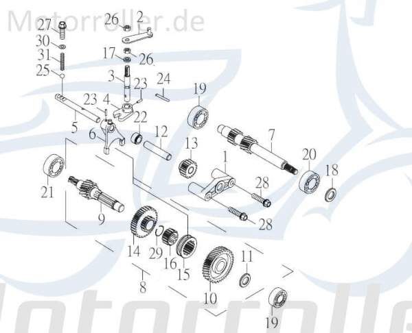 Rex Schaltgabelwelle Kreidler F-Kart 100 170ccm 4Takt 72274 Motorroller.de Schalthebelwelle Schaltung 170ccm-4Takt F-Kart 170 Ersatzteil Service