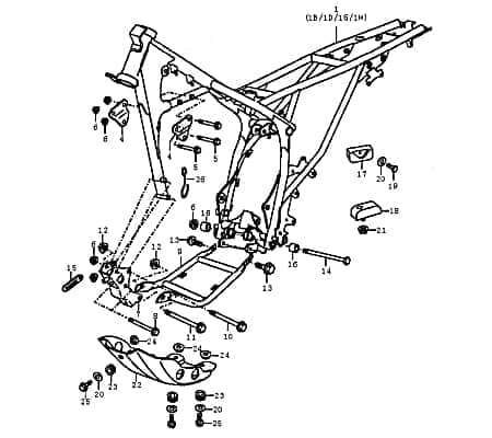 Rahmen SUPERMOTO Hinterradscheibenbremse 89891