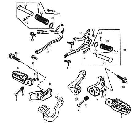 Kreidler DICE GS/SM 125i Fußrastenhalterung hinten links 89415 Motorroller.de Rex Supermoto Enduro 125 DD Moped Ersatzteil Service