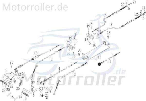 Kreidler F-Kart 170 Gaszug Bowdenzug 170ccm 4Takt 76037 Motorroller.de Seilzug Bautenzug Gasseilzug Bauten-Zug Bowden-Zug Gas-Zug Seil-Zug Ersatzteil