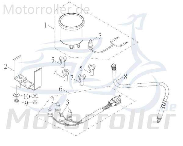 Kreidler F-Kart 100 Halter Tachometer 100ccm 4Takt 73071 Motorroller.de Halterung Haltebügel Halteblech Halte-Blech Halte-Bügel 100ccm-4Takt Service