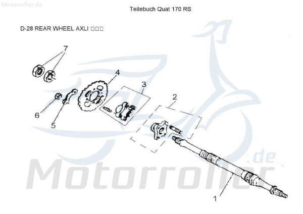 AEON Verbinder Bremstrommel Cobra 180 RS Quad 180ccm 4Takt Motorroller.de Sitzabdeckung Sitzscharnier 125ccm-4Takt ATV UTV Ersatzteil Service