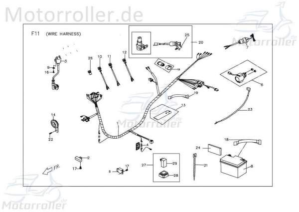 PGO X-RIDER 50 Kabelbaum Kabelsatz 50ccm 2Takt X1581603000 Motorroller.de Stromverteiler Strom-Verteiler Kabel-Set Kabelbündel Kabel-Baum Quad ATV UTV