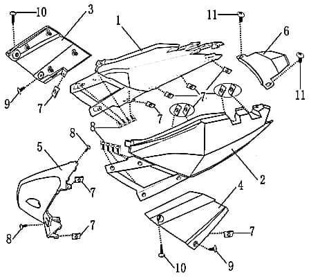 Seitenverkleidung vorn links Motorroller Rex 705351