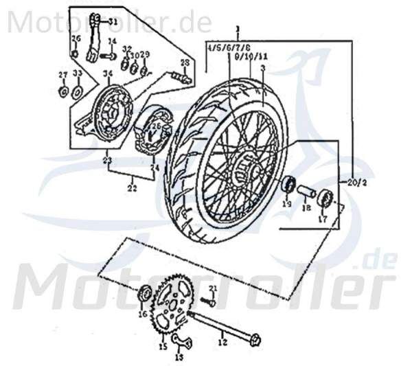 Kreidler Supermoto 125 DD Felgenband ohne Speichen 89863 Rex Hinterradfelge Motorrad