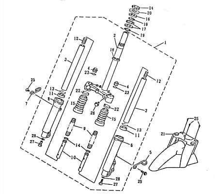 Kugellagerring 2 Lager Vorderradgabel Motorrad 79771