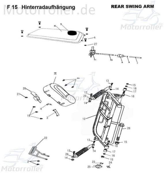 Bundschraube M8x1,25x16mm Tongjian Buggy 150ccm 4Takt Motorroller.de Maschinenschraube Flanschschraube Flansch-Schraube Maschinen-Schraube 40ccm 4Takt