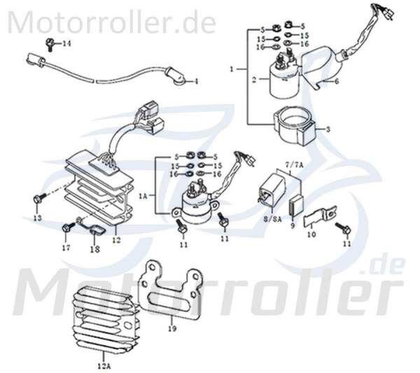 Kreidler DICE GS/SM 125i Anlasserrelais Motorrad 781047 Magnetschalter Starterrelais