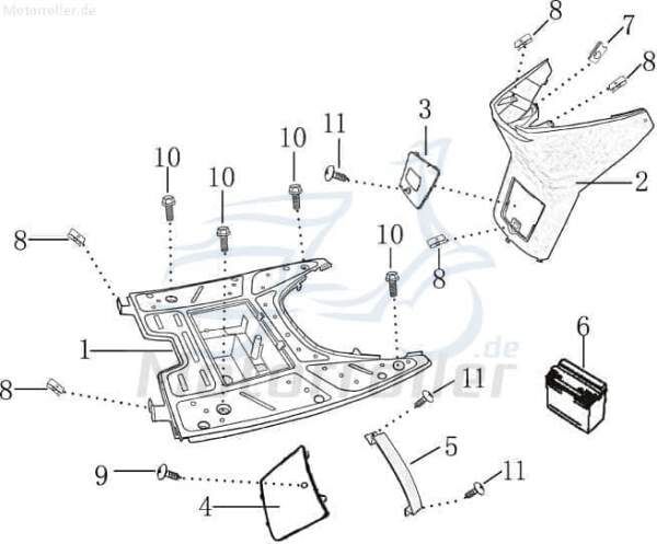 Kreidler Galactica 125 DD Staufachverkleidung 702794 Innenverkleidung Fußraumverkleidung Abdeckung Cover