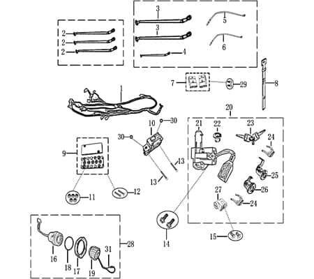 Schraube M4x20mm Jonway E-Rex Maschinenschraube 9101504020-3 Motorroller.de Bundschraube Flanschschraube Flansch-Schraube Maschinen-Schraube E-Scooter