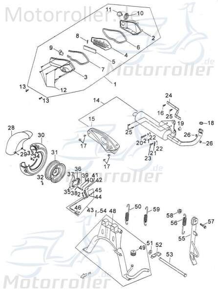 PGO PMX 50 Auspuff Endschalldämpfer 50ccm 2Takt P22810000006 Motorroller.de Auspuffanlage Endtopf Auspuff-Anlage Auspufftopf Auspuffendtopf Scooter