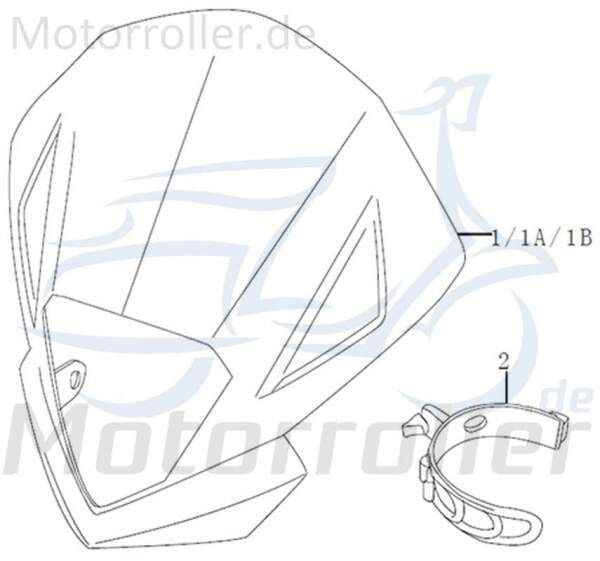 Kreidler DICE GS/SM 125i Scheinwerferverkleidung schwarz glänzend 781051 Motorroller.de Lenker-Verkleidung Scheinwerferabdeckung Moped