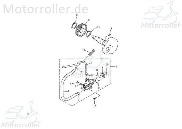 Eppella Extra/Kontra 50 Ölpumpenrad F100-71010 Motorroller.de Ölpumpenantriebsrad Zahnrad REXY 25-50 Moped Ersatzteil Service