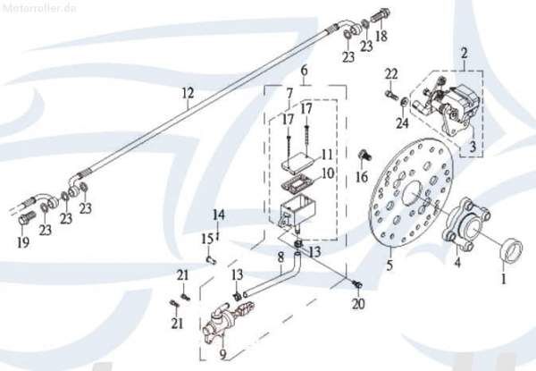 SMC Quad 200 Hohlschraube 33mm 250ccm 4Takt 94716-10033-G Motorroller.de Hohl-Schraube Bremsleitungsschraube Bremsleitungs-Schraube ATV Quad 250 UTV