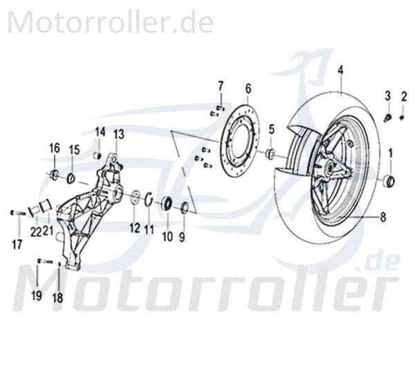 Kreidler Insignio 125 2.0 Buchse 20,8mm 125ccm 4Takt 750286 Motorroller.de Hinterrad links Hülse Distanzhülse Lagerbuchse Distanz-Hülse Distanzbuchse