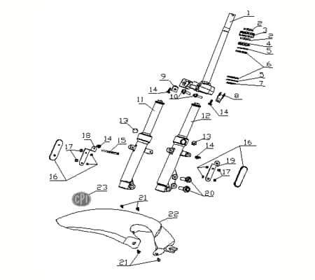 Kreidler Vabene 50 Vorderradschutzblech braun 730277 Motorroller.de Schutzblech Kotflügel Radabdeckung vorne Vorderradabdeckung