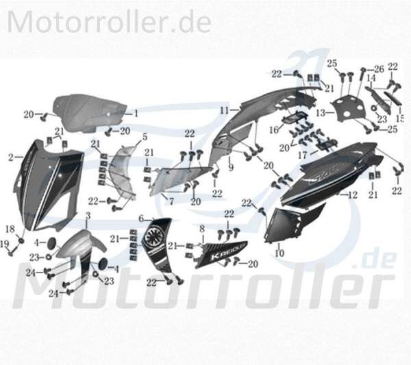 Kreidler Galactica 2.0 Electro Dekorsatz 706832 Motorroller.de Aufkleber Sticker Schriftzug Emblem Elektroroller E-Roller E-Scooter