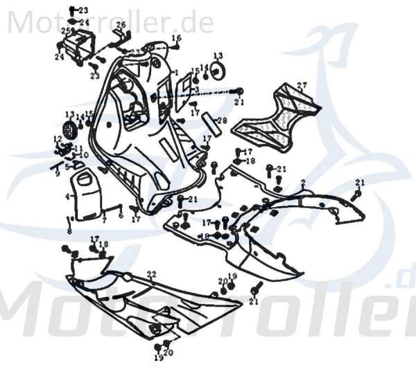 Kreidler Florett RMC-F 50 125 Batteriefach 81873 Motorroller.de Batteriebox Batteriekasten Akkubox Batteriebehälter Batterie-Box Akku-Box