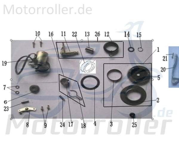 Kreidler Galactica 3.0 50 RS LC Starterkupplung 741214 Motorroller.de Anlasserkupplung Anlasserfreilauf Scooter Florett 2.1 RS 50