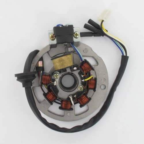 Lichtmaschine Stator 1x3 + 3x1 Pol 50ccm 111110-1E40QMA-0000 Motorroller.de 2Takt 50ccm Ankerplatte Anker-Platte Stromerzeuger Strom-Generator Scooter