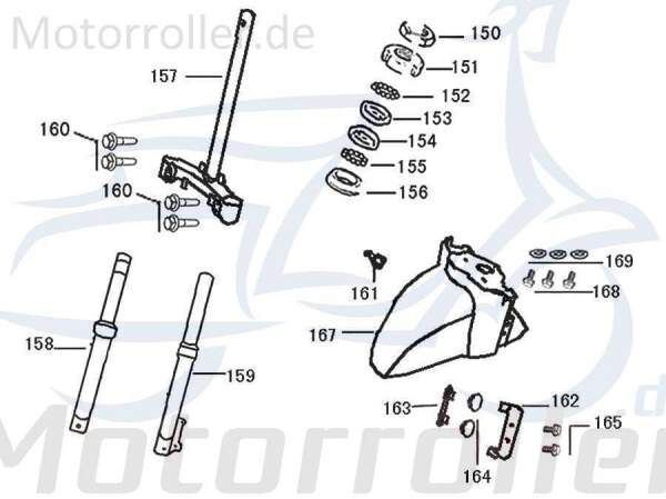 Gabelbrücke 53200-ALA6-9000 Motorroller.de Gabeljoch Gabel-Brücke Vorderrad-Gabel Vorderradgabel